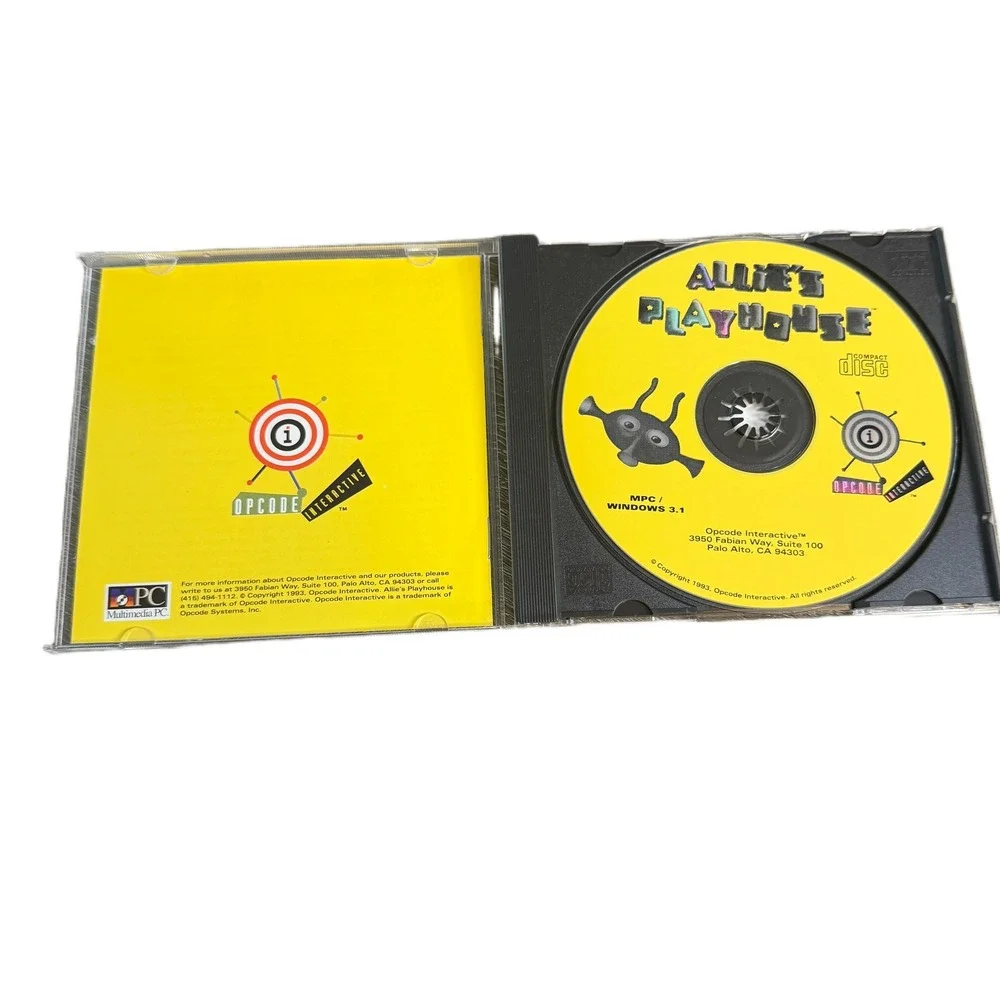 Allie's Playhouse PC CD-ROM Windows 3.1 Vintage 1993 Educational Game Opcode